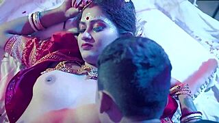 young indian couple's suhaag raat turns dirty with rough pussy fucking and hindi moans