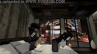 Roblox goth date turns into hardcore anal pounding on the bus ride home