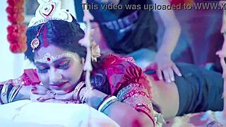 young indian couple's suhaag raat turns dirty with rough pussy fucking and hindi moans