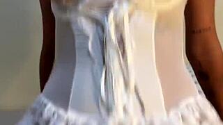 college slut rides huge cock like a pro in homemade goth sex tape