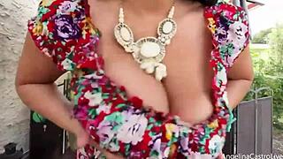 angelina castro dildo fucks cuban milf pussy solo
