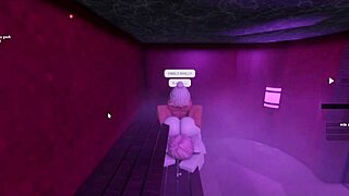 Hot lady's monster cock pounds me deep in sauna heat