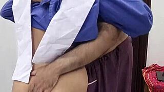 Pakistani schoolgirl's hijab hides closeup pussy ass exam