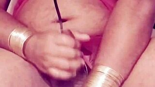 Watch this sexy shemale stroke in indian dress heat