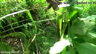 Skinny African Girl Crafts Medicine in Forest Proving Tribe Skills