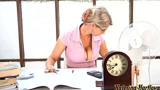 Office Masturbation Orgasm After Wild Secretary Sex!