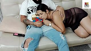 Wanna see my latina milf neighbor slobber on this monster cock till she squirts?