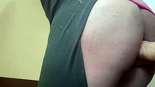 Curvy Blonde Big Ass Shemale Anal Dildo Fucked Milks Cum Farts