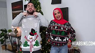 Hijab Virgin Girlfriend Fucks Boyfriend On Christmas Eve