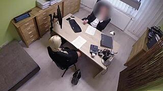 Naughty agent fucks teen 18+ in loan office casting