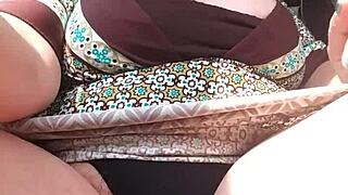 truck glimpse reveals my teasing pussy up close