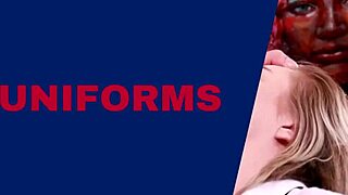 i can't stop... 18-year-old ellie pounds her wet uniform pussy so hard