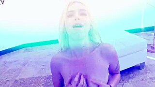 White Latina's Mouth Filled with Cum During Anal DP Destruction