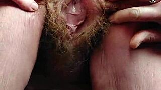 granny slut fucks hairy pussy with huge dildo 😈🍆