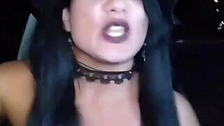 halloween latina flashes her big clit cock on the streets