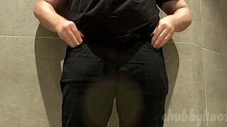 chubbykaot edges huge cum gym bathroom closeup