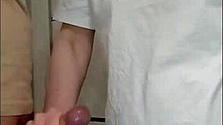 stepmom's friend strokes my cock off at the wild house party