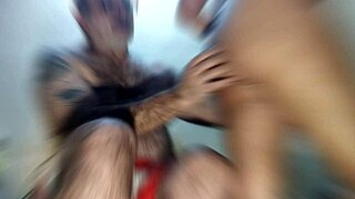 giving my lover that third daily creampie deep in tight latina pussy doggystyle quickie