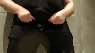 chubbykaot edges huge cum gym bathroom closeup