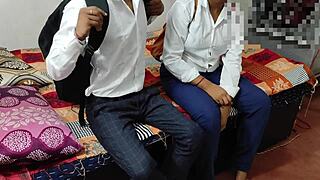 Desi college girlfriend's secret hotel pussy pounding at pool party