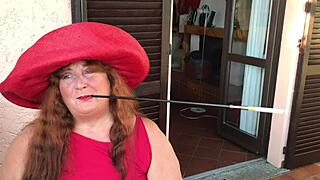 augusta smokes slutty with extra long holder!