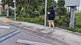 hey hijab milf stranger cums twice on your meaty pussy lips bus stop?