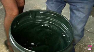 two lovely ladies stroke blow and fuck lucky guy with big tits bondage