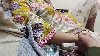 Stepbrother gropes my big natural tits and wet pussy at night