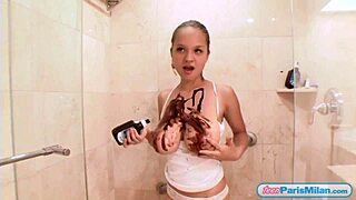 chocolate covered paris milan strips in steamy shower