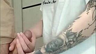 stepmom's friend strokes my cock off at the wild house party