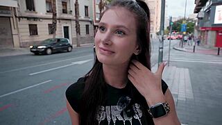 street flyer girl takes my cash offer instead of handing papers