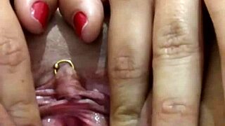 hot pierced pussy fingered to intense solo orgasm waves