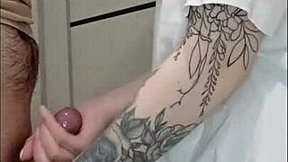 stepmom's friend strokes my cock off at the wild house party