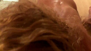 Sauna neighbor surprise: blonde sucks muscular stud's monster cock deep
