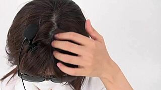 wanna hear women rubbing hair sounds in this japanese fetish clip?