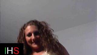 Beautiful curly brunette milf fucked hard in asshole doggystyle