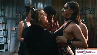 wanna see these girls fist and lick each other's pussies in wild lesbian gangbang?