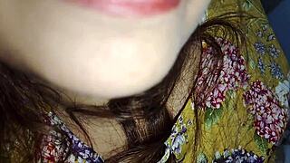 Stepbrother gropes my big natural tits and wet pussy at night