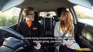 Fake Driving School British Ginger Ella Hughes Fucked Doggystyle in Car