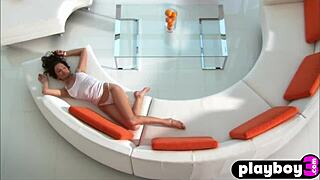 sexy big tits blonde milf sasha bonilova strips lingerie posing nude