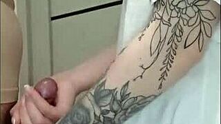 stepmom's friend strokes my cock off at the wild house party