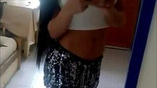 argie brunette shemale slut snaps selfies while shooting hot semen loads