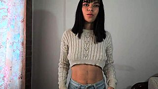 Nalgona laura strips sexy jean shorts then rides big cock cowgirl style after hot fucking