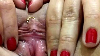 hot pierced pussy fingered to intense solo orgasm waves