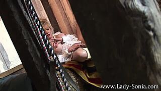 Lady Sonia Caught Spying Masturbating In Lingerie Voyeur Style