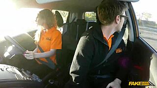 Fake Driving School British Ginger Ella Hughes Fucked Doggystyle in Car