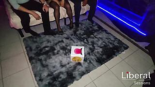 Chubby Latina Chica Face-Cummed by Two Huge Cocks