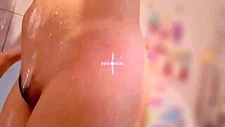 teasing her wet pussy and sensual curves in the bath