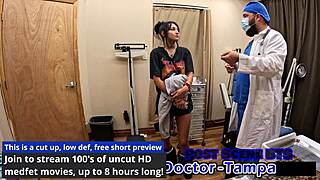 dr tampa gives zombae her first gyno exam backstage
