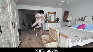 Petite teen pornstar gives sloppy blowjob handjob and pussy play tiny treasures revealed
